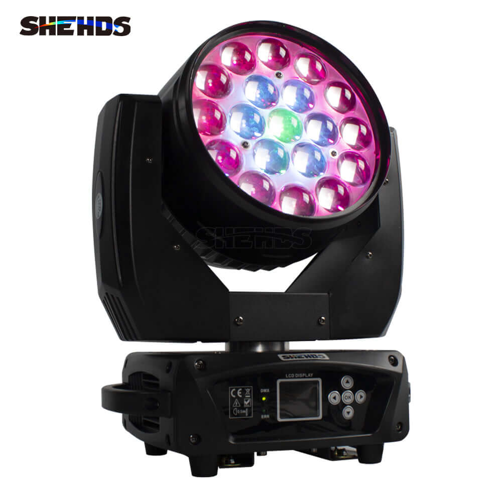 SHEHDS LED Lyres 19x15W RGBW Wash&Zoom Éclairage de Performance Théâtre Concert