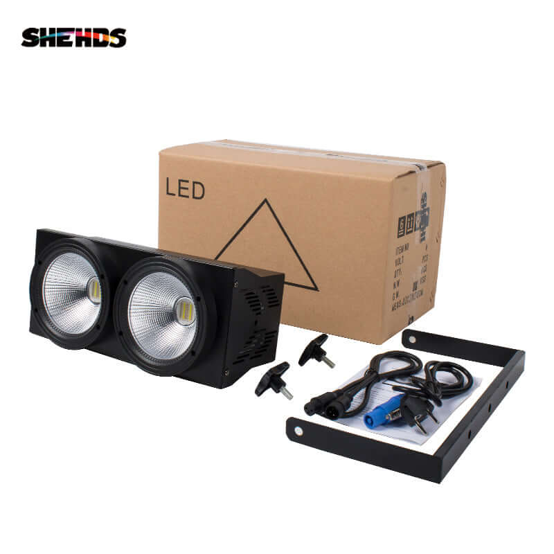 SHEHDS 2Eyes LED Blinder 200W COB Par RGBWA+UV 6in1 DMX Éclairage de Scènet Éclairage du public Mariage Concert