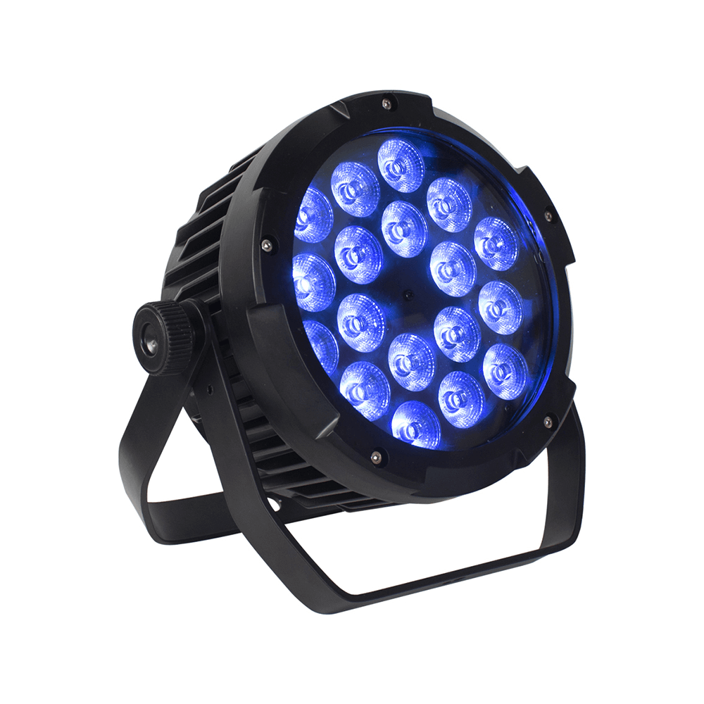 SHEHDS Projecteur LED Par 18x18 W 6in1 RGBWA+UV étanche IP65 Éclairage de Scène pour extérieur DJ Club Mariage