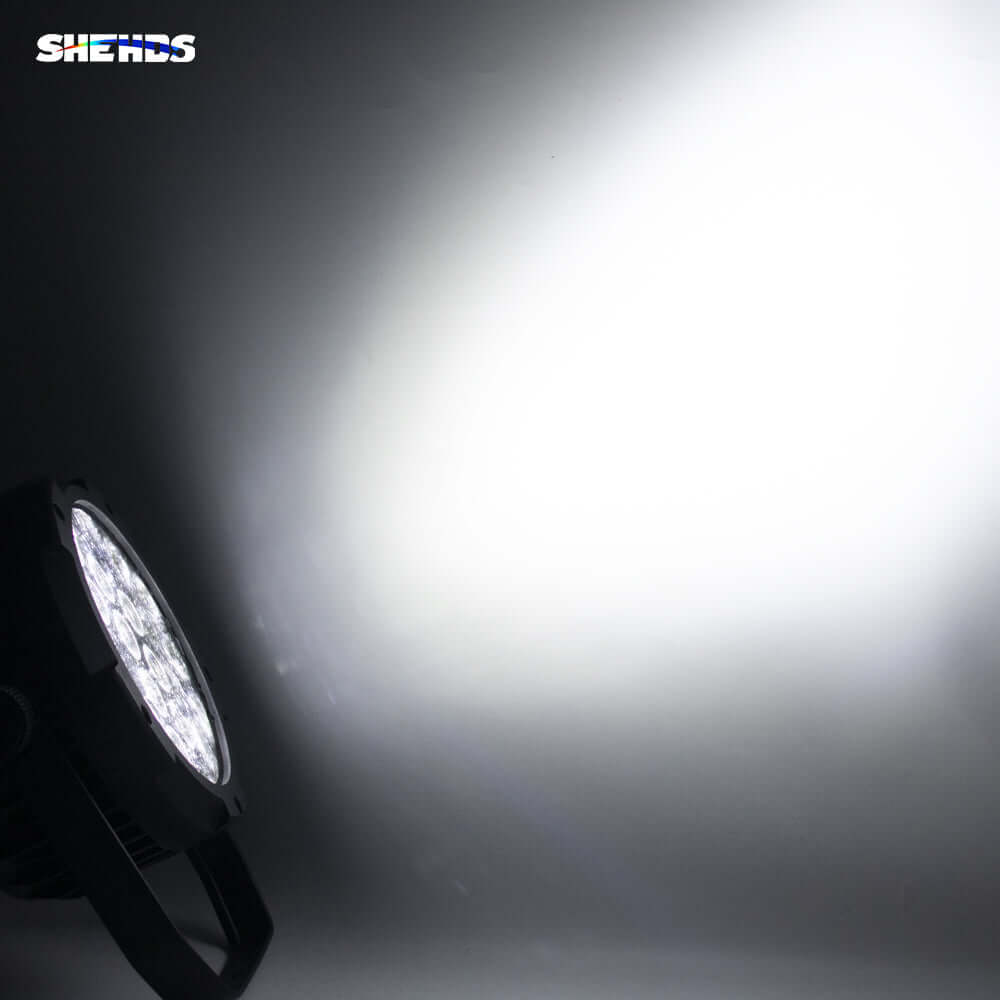 SHEHDS Projecteur LED Par 18x18 W 6in1 RGBWA+UV étanche IP65 Éclairage de Scène pour extérieur DJ Club Mariage