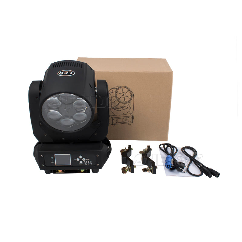 SHEHDS LED Lyres Beam&Zoom&Wash 6x40W RGBW 4in1 Bee Eye Éclairage de Scène Performance Théâtre