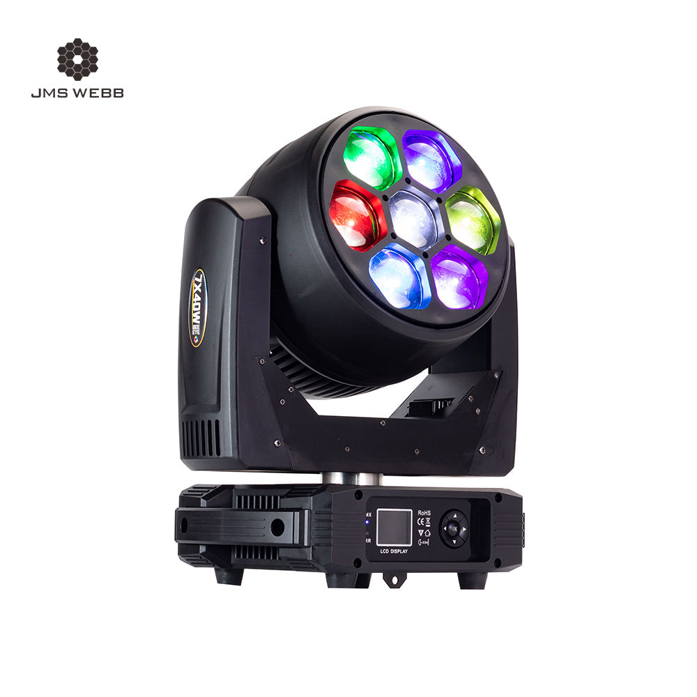 JMS WEBB Lyres LED Beam&Wash Big Bee Eye 7x40w Éclairage de Scène Éclairage de Performance Club DJ Club