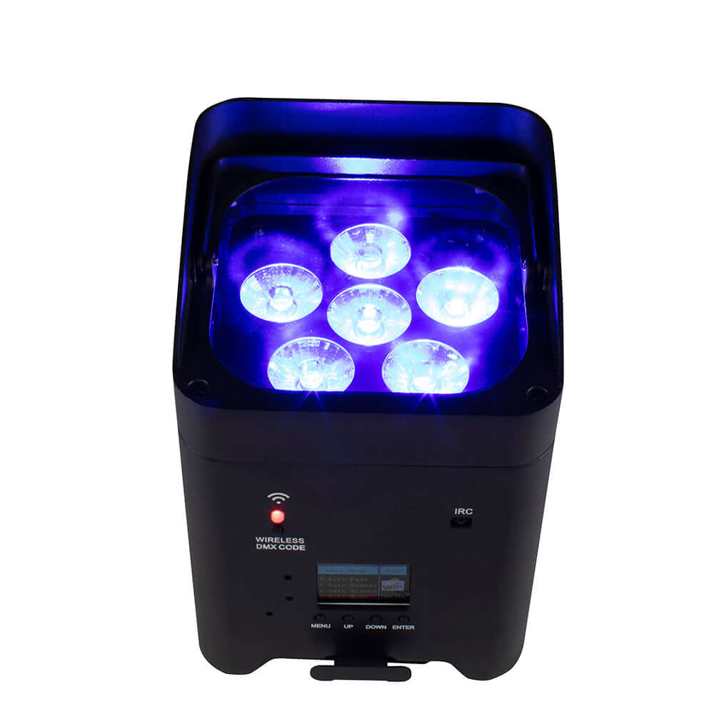 SHEHDS 6x18W 6in1 RGBAW+UV Éclairage à batterie Éclairage de Scène Télécommande sans fil KTV DJ