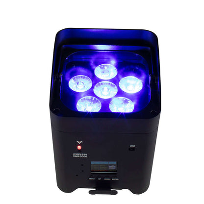 SHEHDS 6x18W 6in1 RGBAW+UV Éclairage à batterie Éclairage de Scène Télécommande sans fil KTV DJ