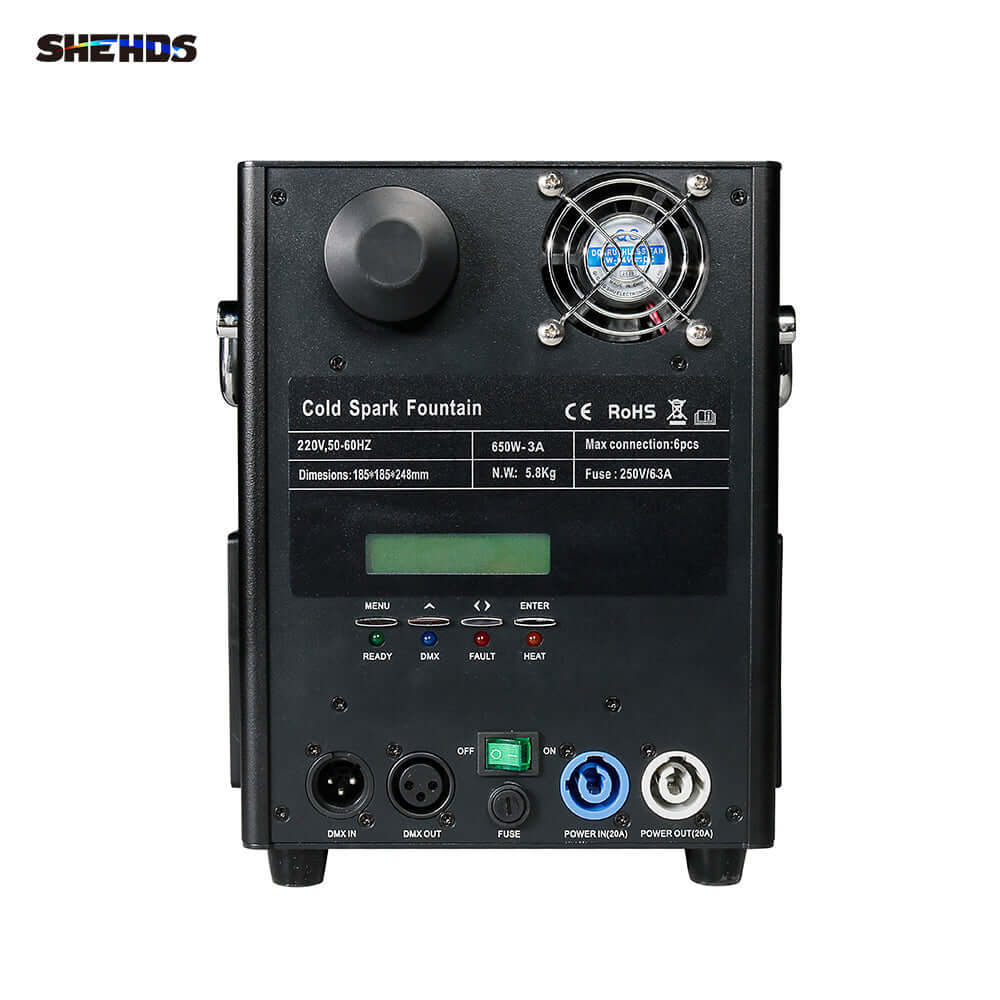SHEHDS Nouvelle machine à étincelles sans fil 650W pour feux d'artifice, extérieur et intérieur Performance Mariage