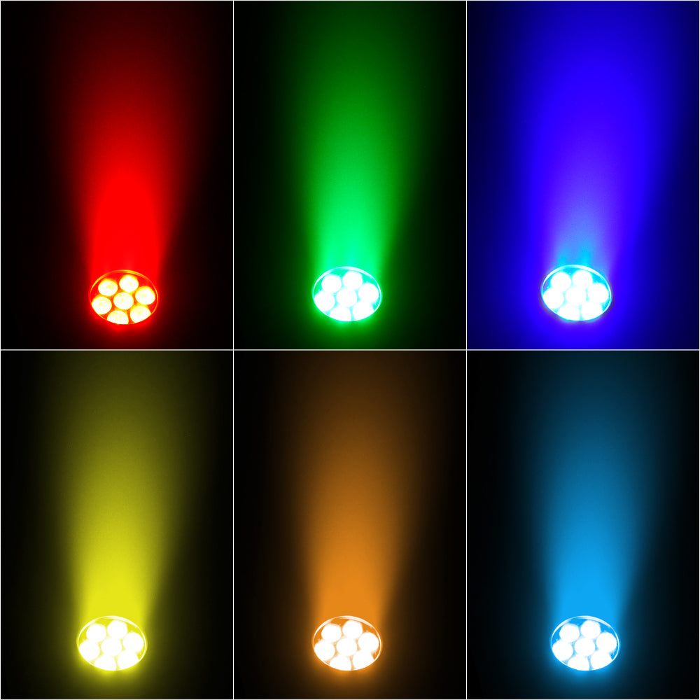 SHEHDS Projecteur PAR LED Étanche 7x18W RGBWA+UV / RGBLAC avec Contrôle par APP et Connexion en Série