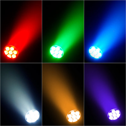 SHEHDS Projecteur PAR LED Étanche 7x18W RGBWA+UV / RGBLAC avec Contrôle par APP et Connexion en Série