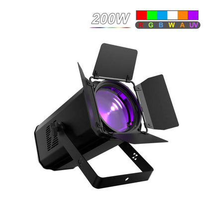 SHEHDS App Control 200W/300W COB Par Light with Barndoor Spot Zoom Stage Light – color mixing options