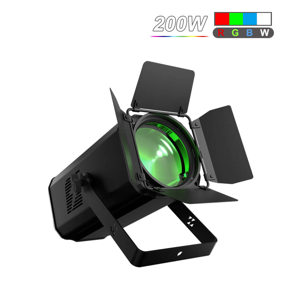 SHEHDS App Control 200W/300W COB Par Light with Barndoor Spot Zoom Stage Light – color mixing options