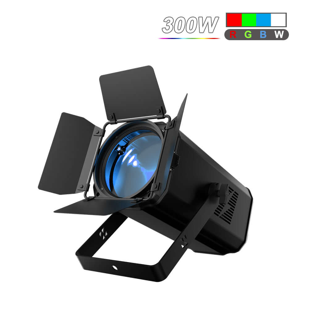 SHEHDS App Control 200W/300W COB Par Light with Barndoor Spot Zoom Stage Light – color mixing options