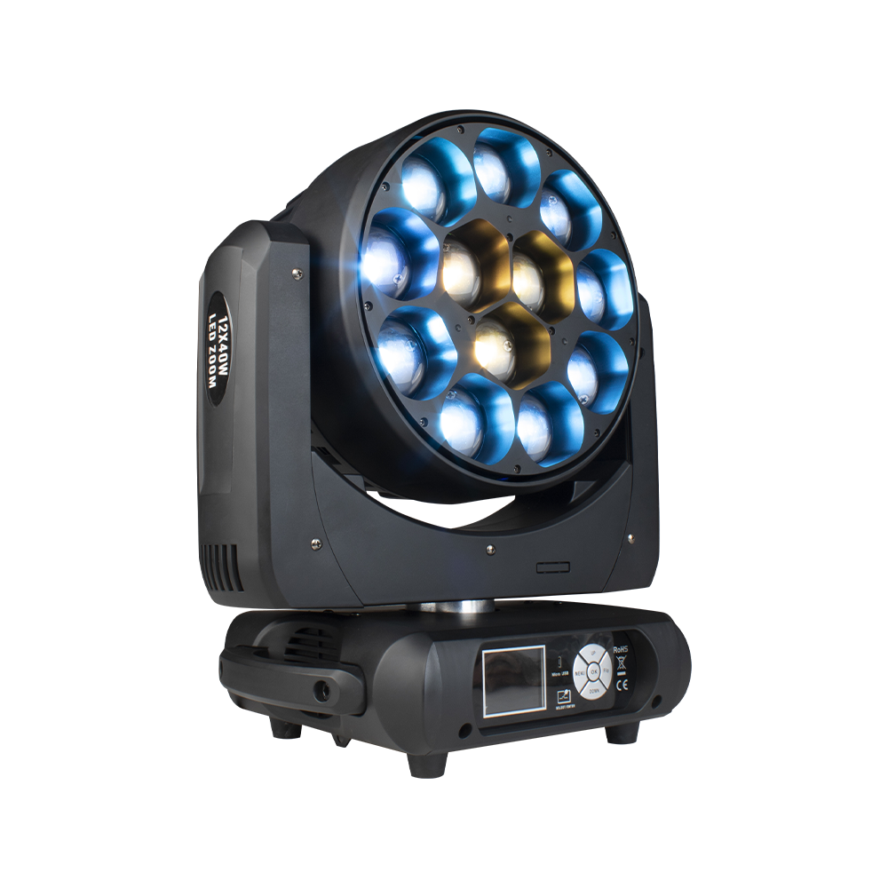 JMS WEBB Lyres LED Beam&Wash Bee Eye 12x40W RGBW Éclairage de Scène Éclairage de Performance DJ Théâtre
