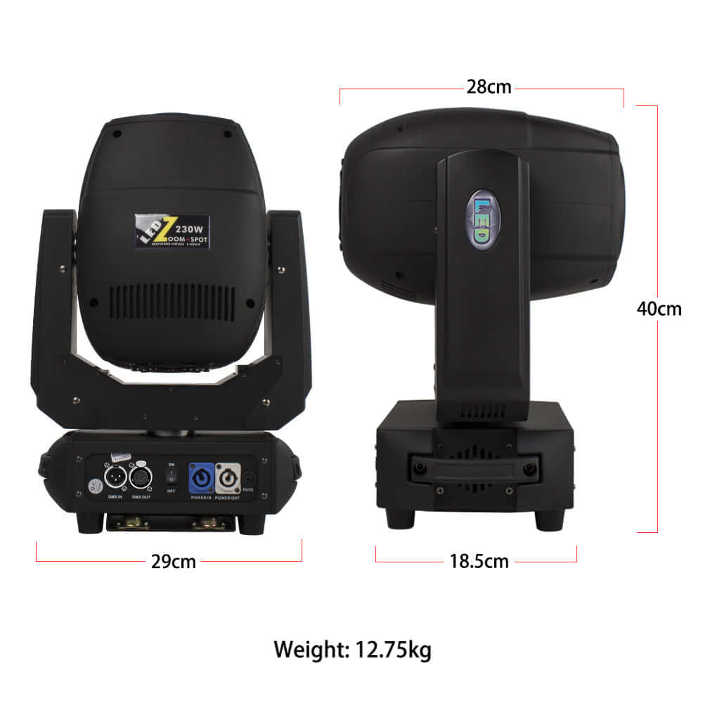 SHEHDS Lyres LED 230W Spot&Zoom&Gobo Éclairage de Scène (Mise à niveau du Beam 230W 7R) Éclairage de Performance DJ