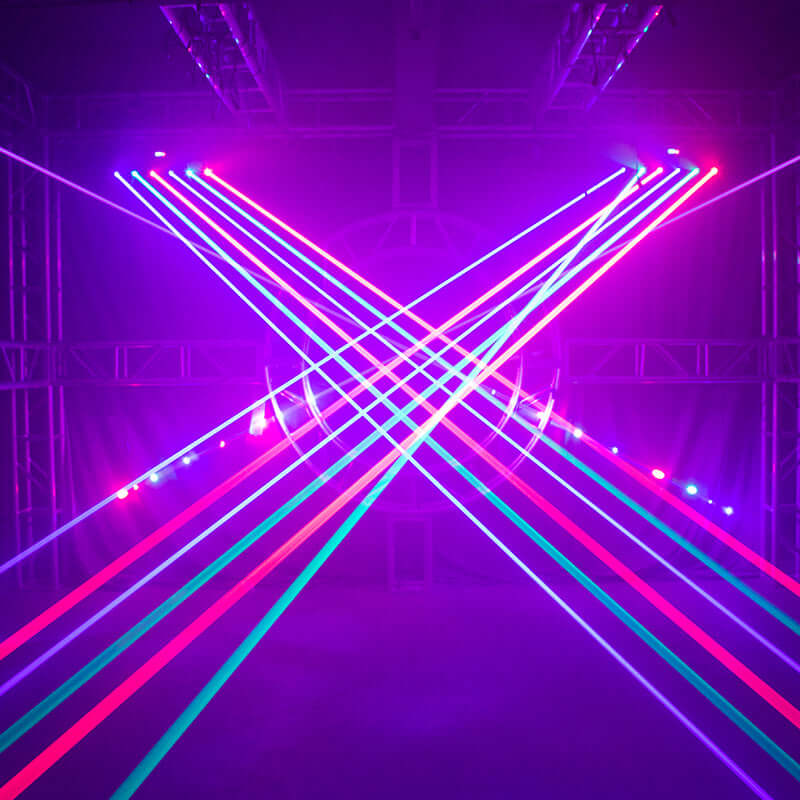 SHEHDS 3000mW RGB 3in1 DMX Scanner Laser Moving Head – blue laser beam effect