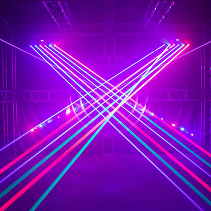 SHEHDS 3000mW RGB 3in1 DMX Scanner Laser Moving Head – blue laser beam effect