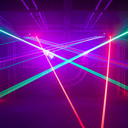 SHEHDS Éclairage Laser Moving Head 3000mW RGB&RGB 3in1 DMX Éclairage du scanner Performance DJ Club
