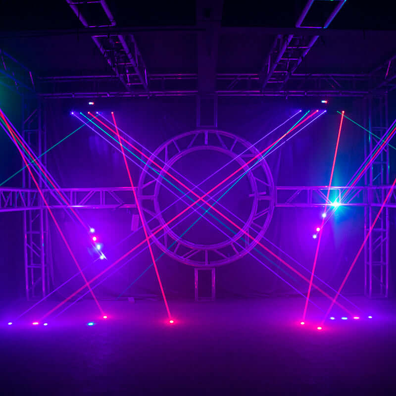 SHEHDS 3000mW RGB 3in1 DMX Scanner Laser Moving Head – blue laser beam effect