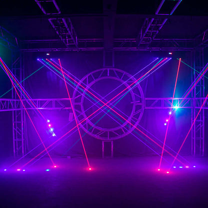 SHEHDS 3000mW RGB 3in1 DMX Scanner Laser Moving Head – blue laser beam effect