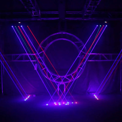 SHEHDS 3000mW RGB 3in1 DMX Scanner Laser Moving Head – blue laser beam effect