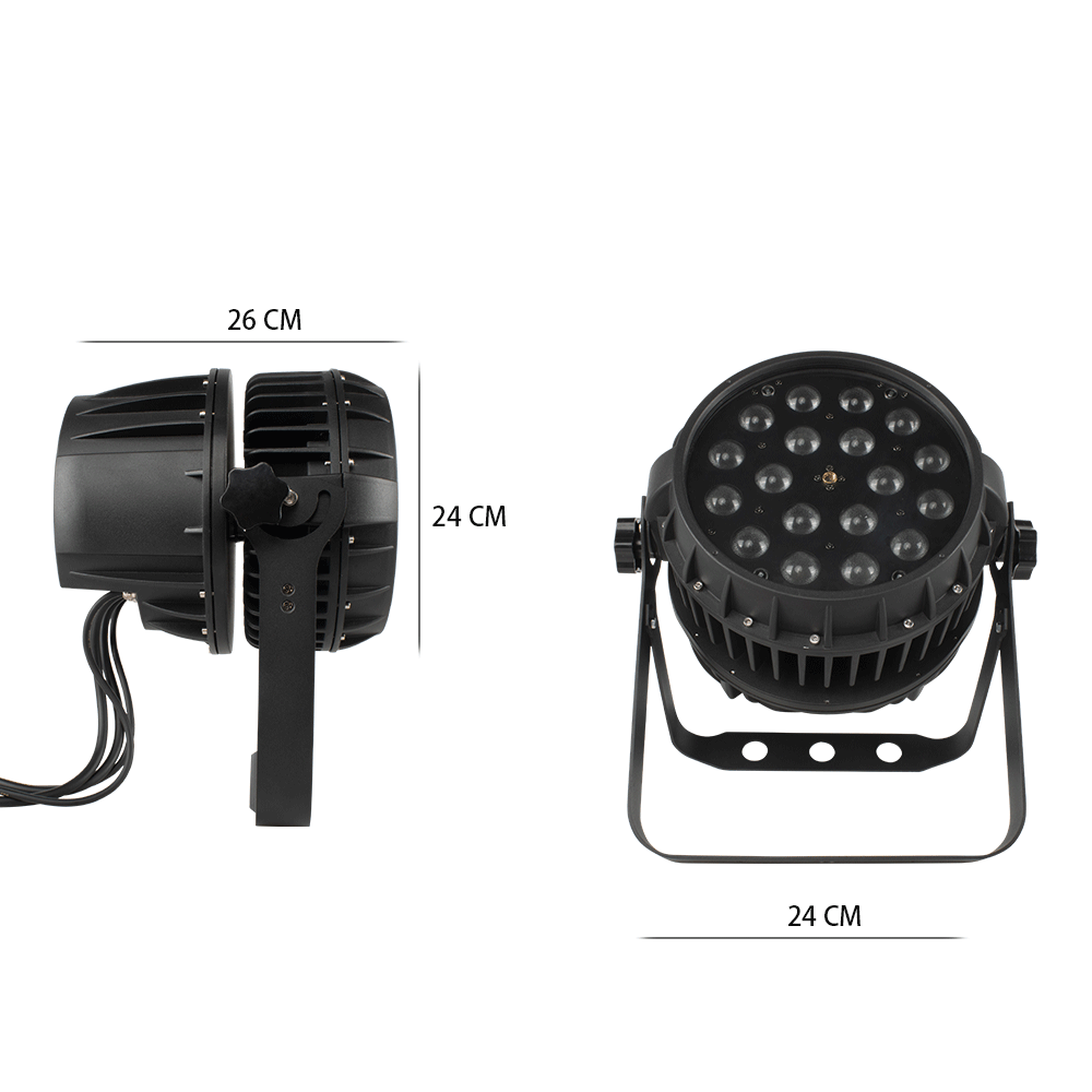 SHEHDS Projecteur LED Zoom Par étanche IP65 18x18 W 6in1 RGBWA + UV Éclairage de Scène pour extérieur Performance DJ Club