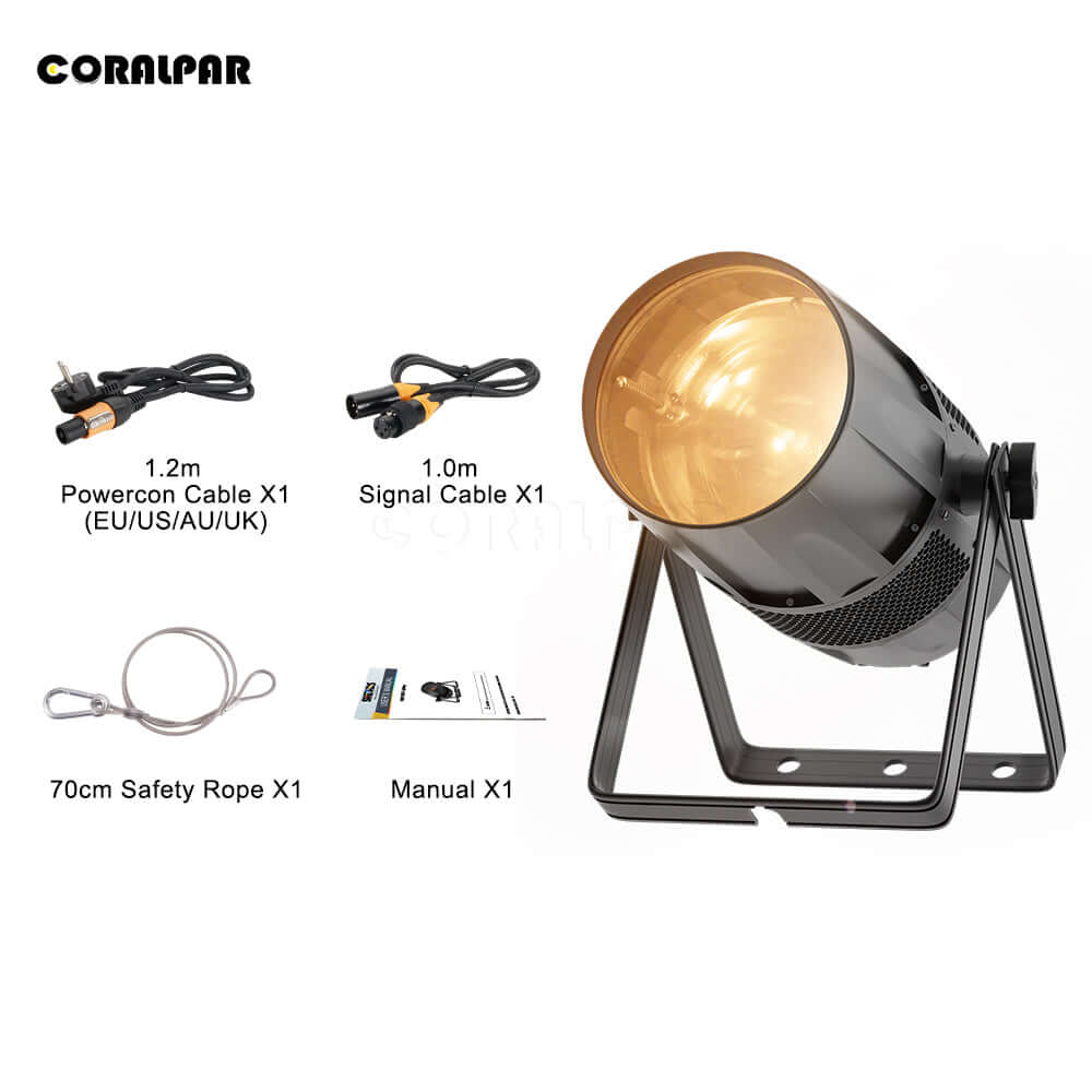 CORALPAR IP65 Waterproof LED Zoom & Wash Par 300W Cool & Warm White 2in1 Lighting