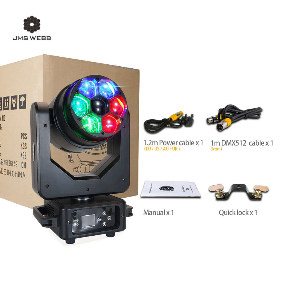 JMS WEBB LED Beam&Wash Lyres Big Bee Eye 7x20W Éclairage de Scène Éclairage DJ Club
