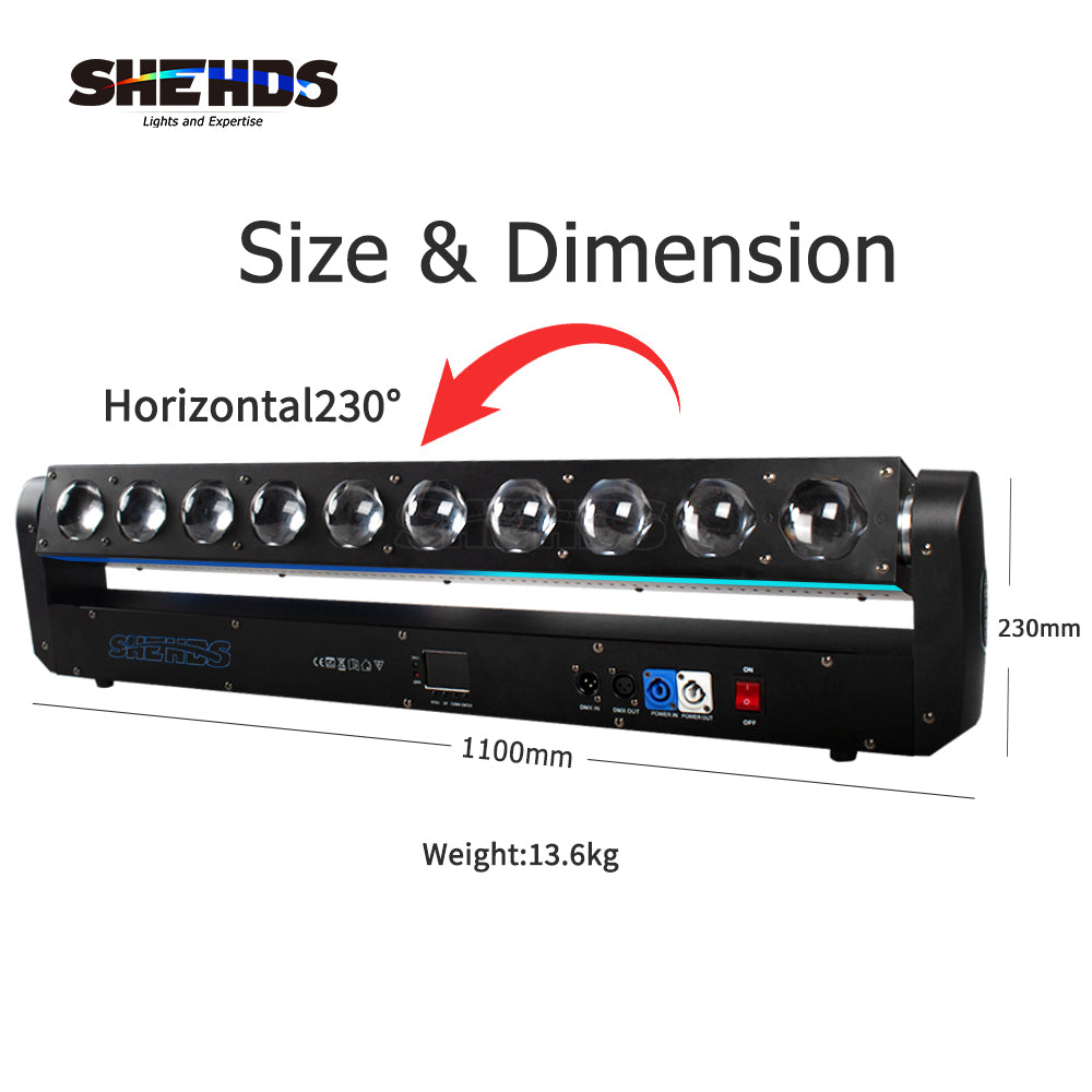 SHEHDS LED Lyres 10x40W RGBW 4in1 Beam Wall Wash Éclairage de Scène Équipement à effets Performance DJ