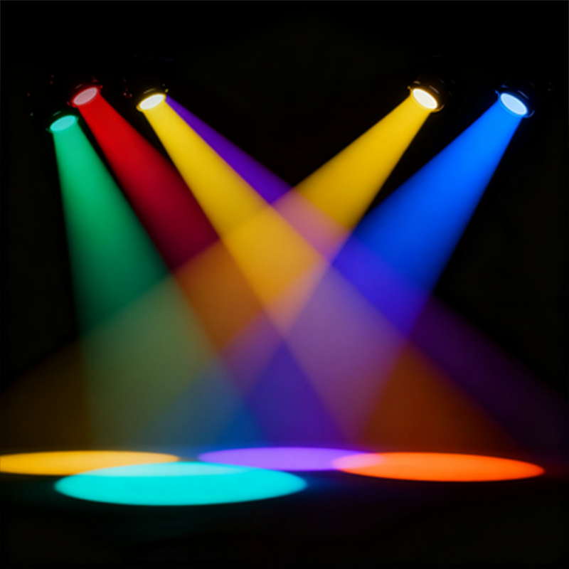 Projecteur LED à Zoom Optique LEKO 250W/350W LED RGBWAUV/RGBLAC/RGBW/RGBL/Blanc Chaud+Froid avec Volets Manuels à Quatre Lames – Lumière Barrière