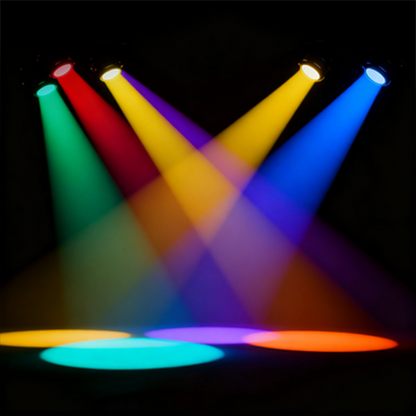 Projecteur LED à Zoom Optique LEKO 250W/350W LED RGBWAUV/RGBLAC/RGBW/RGBL/Blanc Chaud+Froid avec Volets Manuels à Quatre Lames – Lumière Barrière