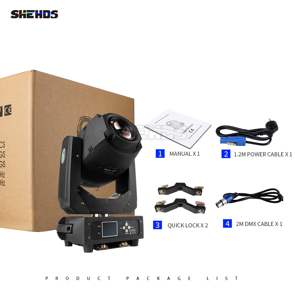 SHEHDS LED Lyres 200W Gobo Éclairage de Scène DJ Motifs multicouleurs 6/18 canaux Performance DJ Club