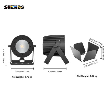 SHEHDS Nouvelle version en alliage aluminium LED 200W RGBACL 6in1 COB Éclairage de Scène Éclairage de Performance DJ Club