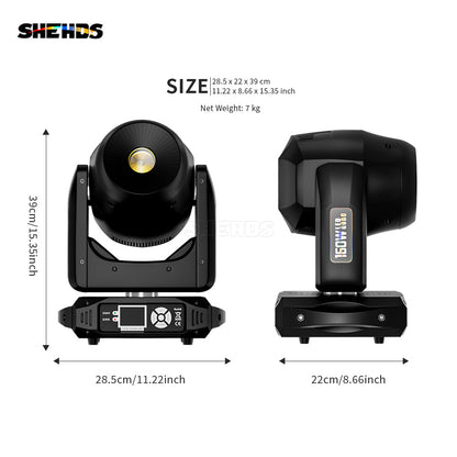 SHEHDS 8 Prismes LED Lyres 160W Gobo Éclairage de Scène Avec Écran LCD Éclairage de Performance Mariage DJ Club