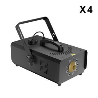 SHEHDS 1500W Machine à Fumée LED RGB avec 9 LED 3W Contrôle DMX et Télécommande pour Spectacle Mariage et Événement