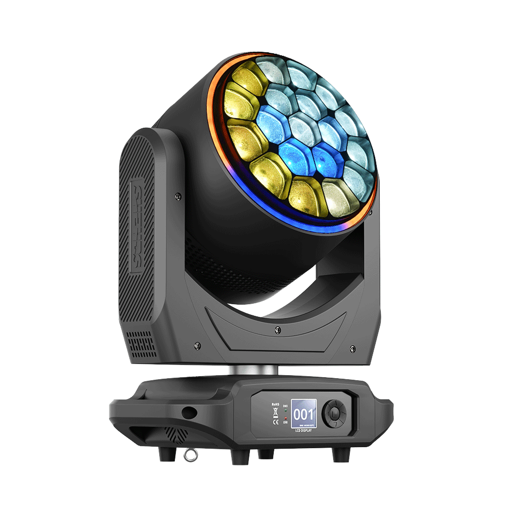 JMS WEBB LED Lyres Bee Eye 19x40W  Zoom&Beam&Wash RGBW 4in1 Éclairage de Scène avec Effets anneau Performance