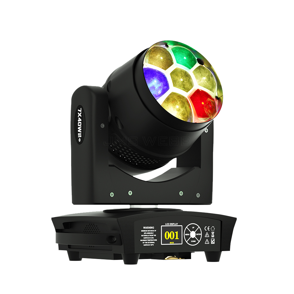 JMS WEBB (Rotation du Miroir) LED Zoom&Beam&Wash Bee Eye 7X40W Éclairage de Scène RGBW