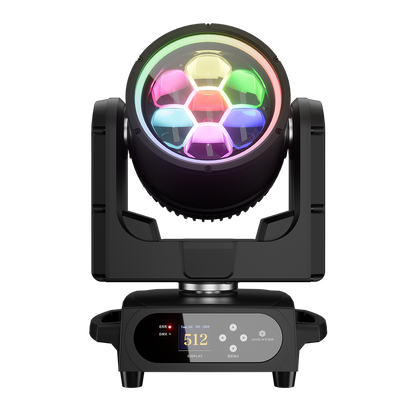 JMS WEBB Projecteur lyre LED étanche 7x40W beam wash zoom pour éclairage de scène