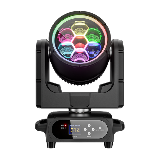 JMS WEBB Projecteur lyre étanche 7x40W Bee Eye RGBW RGBL RGBLAC avec zoom wash pour éclairage de scène