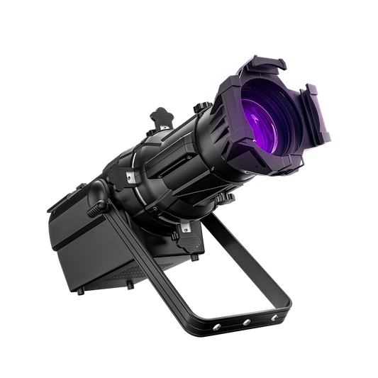 Projecteur à profil à foyer fixe LED LEKO 250W/350W - RGBWAUV/RGBLAC/RGBW/RGBL/Blanc chaud + Blanc froid | Grilles à lamelles manuelles à quatre feuilles