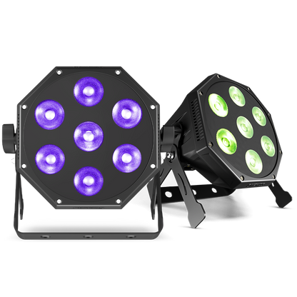 GlamoPar LED Éclairage 7x12W RGBWA+UV Mélange de couleurs Éclairage de Scène Par