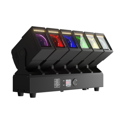 GalaxyJet LED 6x60W RGBW 6 Moving Head Light Bar Beam & Wash Stage Lighting For Wedding Bar