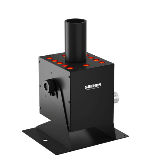 SHEHDS Machine à jet de CO2 12x3w LED RGB 3in1 injecteur de dioxyde de carbone cryogénique réglable à 90 degrés
