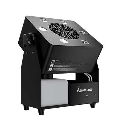 ATMOBURST Machine à bulles 90W avec LED 6x4 W RGBW grande sortie de mousse, Angle réglable