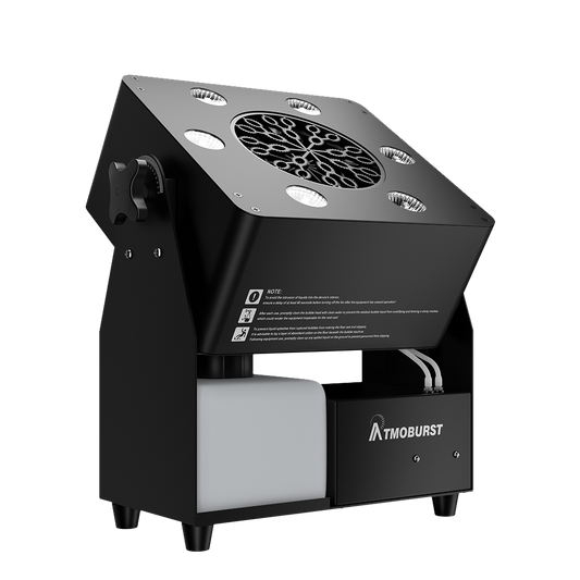 ATMOBURST Machine à bulles 90W avec LED 6x4 W RGBW grande sortie de mousse, Angle réglable