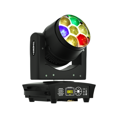 JMS WEBB (Rotation du Miroir) LED Zoom&Beam&Wash Bee Eye 7X40W Éclairage de Scène RGBW