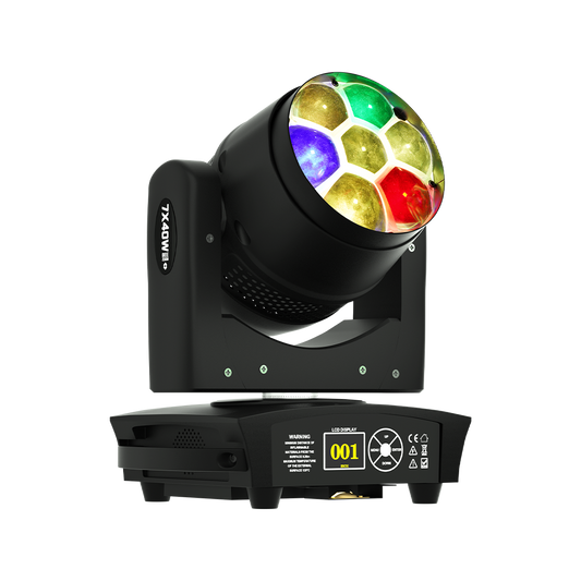 JMS WEBB (Rotation du Miroir) LED Zoom&Beam&Wash Bee Eye 7X40W Éclairage de Scène RGBW