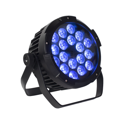 SHEHDS Projecteur LED Par 18x18 W 6in1 RGBWA+UV étanche IP65 Éclairage de Scène pour extérieur DJ Club Mariage